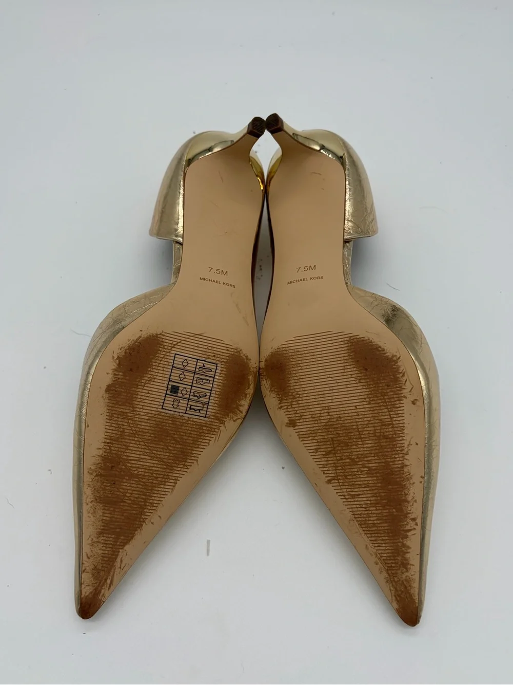 Michael Kors Metallic Gold Pointed D'Orsay Pumps
